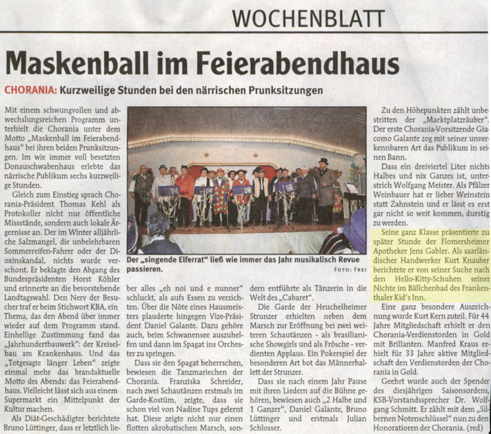 Frankenthaler Wochenblatt am 16.02.2011